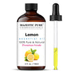 Majestic Pure Lemon Essential Oil - Huge 118 ml - 100% Pure and Natural Oil for Soap Making Scent- Premium Grade with Glass Dropper 🍁 All In One Marketplace Canada