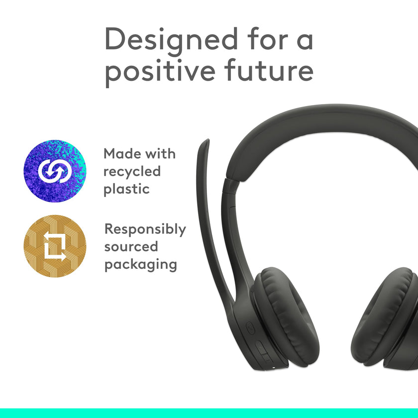 Logitech Zone 301 Wireless Bluetooth Headset with Noise-Canceling Microphone, Compatible with Windows, Mac, Chrome, Linux, iOS, iPadOS, Android – Graphite 🍁 All In One Marketplace Canada