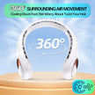 Neck Fan Rechargeable with LED Display & 360° Cooling Airflow, Portable Fan Bladeless Cooler, 4000mAh Battery, 3 Speed Settings, Ultra-Quiet Personal Fans for Home, Office, Travel, Sports - White 🍁 All In One Marketplace Canada