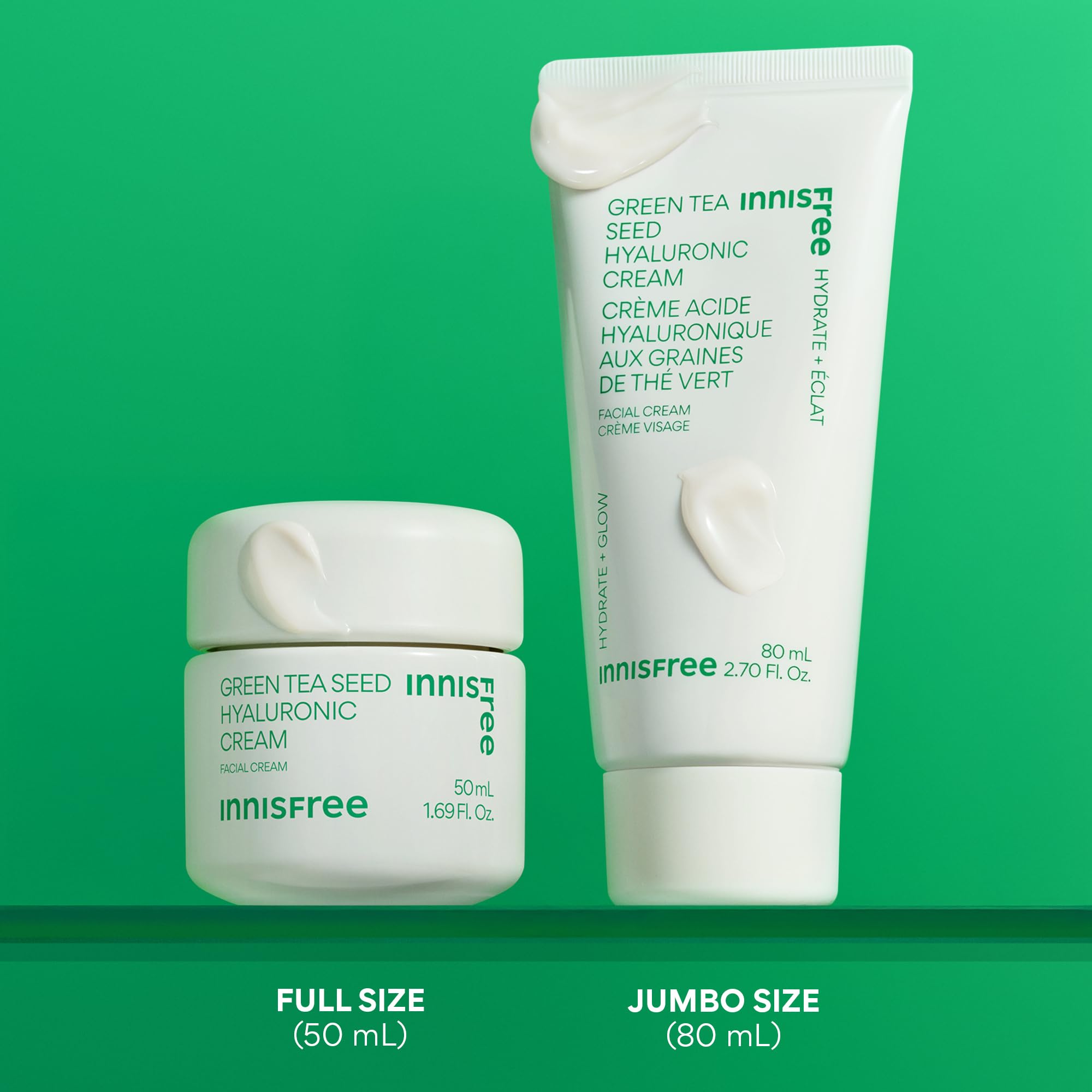 innisfree Jumbo Green Tea Seed Hyaluronic Acid Cream With Barrier Boosting Complex and Ceramide, Korean Hydrating Face Moisturizer for Dry Skin 🍁 All In One Marketplace Canada