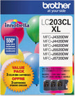 Brother LC203 Innobella High-Yield Colour Ink Cartridges, 3 Pack