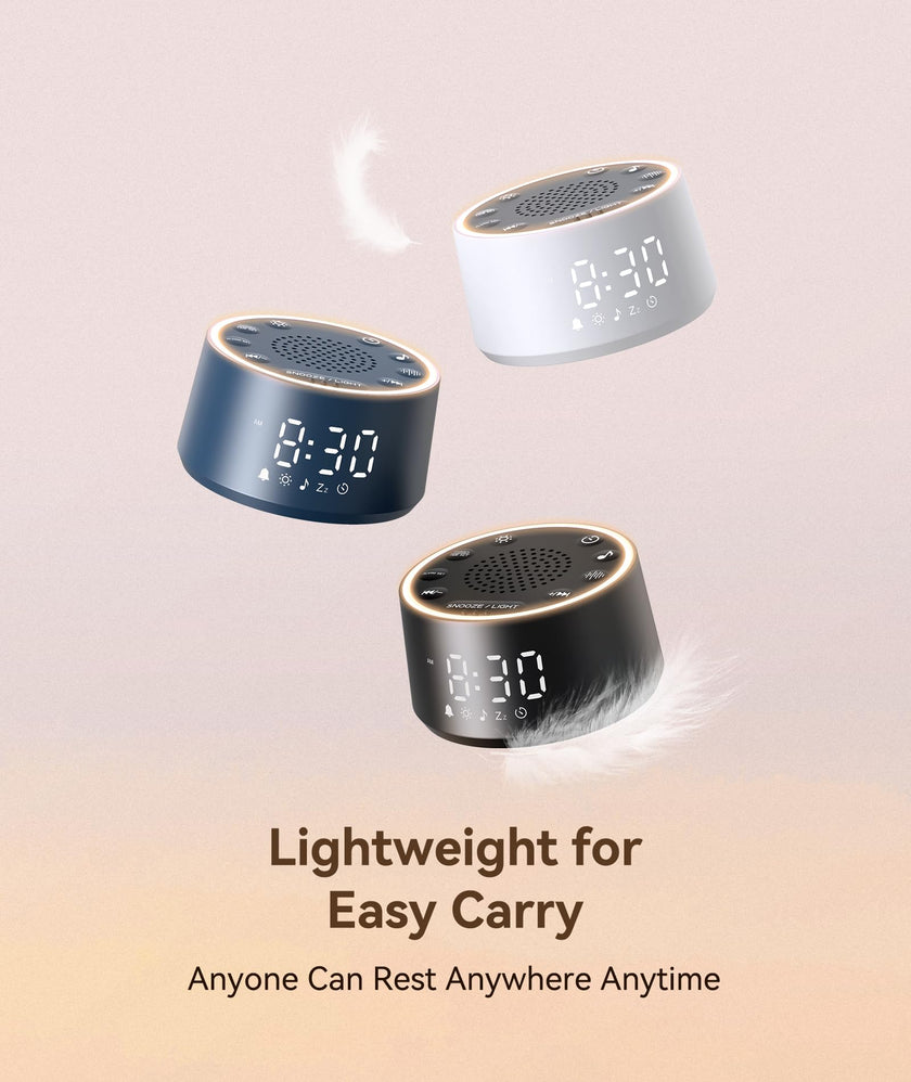 Dreamegg D1 Nova Sound Machine - White Noise Machine Alarm Clock with 25 Soothing Sounds, 10 Night Lights for Baby Adult, Dimmable, 7 Alarm Sounds, Timer, Noise Machine for Sleeping, Bedroom, Travel 🍁 All In One Marketplace Canada