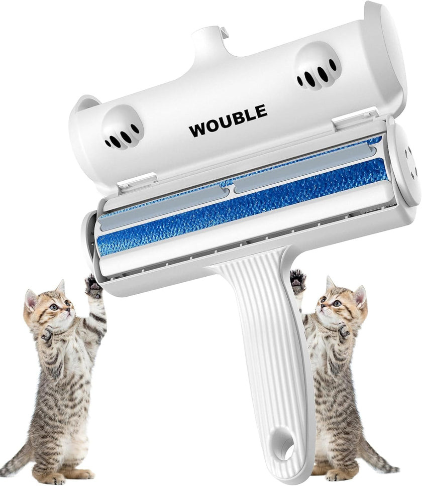 Wouble Pet Hair Remover Roller, Reusable Lint Roller for Pet Hair,Self Clean Dog Cat Fur Removal Brush, from Carpet, Furniture, Rugs, Laundry, Bedding, Sofa-White 🍁 All In One Marketplace Canada
