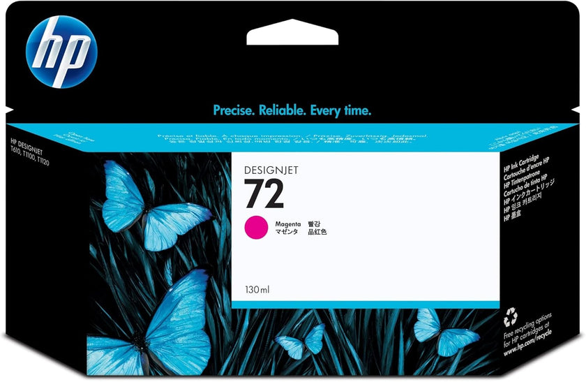 HP C9372A 72 Ink Cartridge, Magenta, 130mL