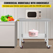 VEVOR 36x24x33.5 inch Stainless Steel Work Table with Wheels Prep Table with casters Heavy Duty Work Table for Commercial Kitchen Restaurant Business Garage 350 lb Capacity 🍁 All In One Marketplace Canada