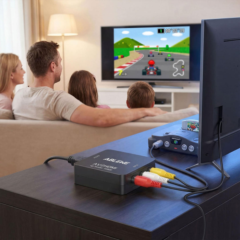 ABLEWE RCA to HDMI,AV to HDMI Converter, 1080P Mini RCA Composite CVBS Video Audio Converter Adapter Supporting PAL/NTSC for TV/PC/ PS3/ STB/Xbox VHS/VCR/Blue-Ray DVD Players 🍁 All In One Marketplace Canada