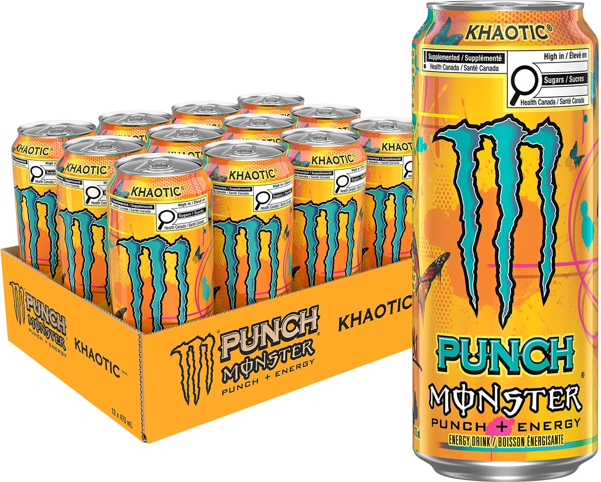 MONSTER ENERGY, Khaotic Punch, 473 mL Cans (12 Pack) – Energy Drink 🍁 All In One Marketplace Canada
