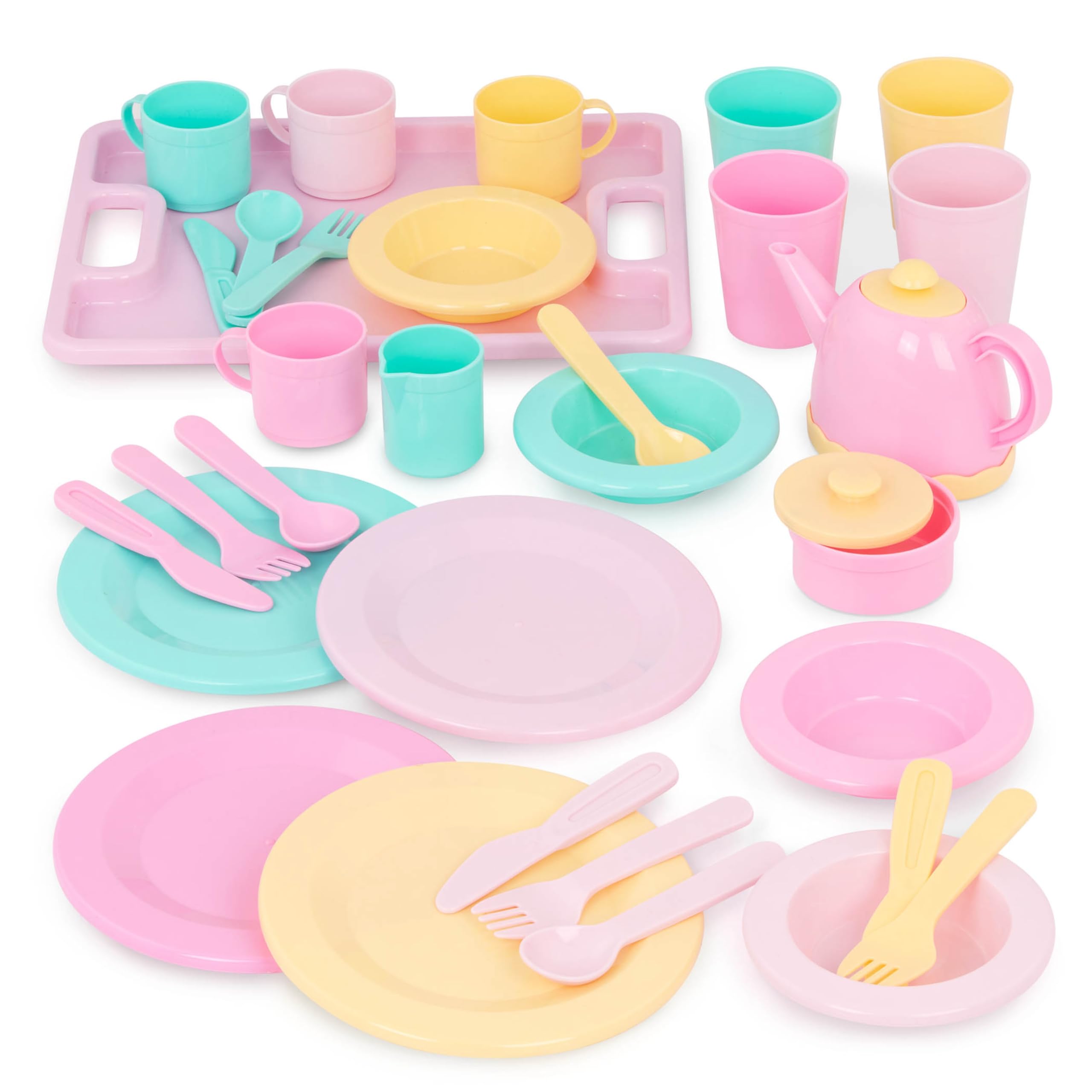 Battat Play Circle Dish Set, Dishes Wishes Dinnerware, 34 Pieces, Playset 🍁 All In One Marketplace Canada