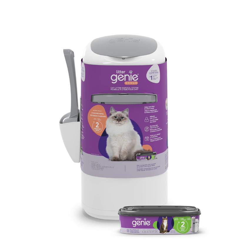 Litter Genie Style Pail - Cat Litter Waste Disposal System with Square Pail Refill Bag - Compatible with Standard and Jumbo Litter Genie Refill 🍁 All In One Marketplace Canada