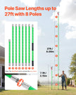 VEVOR Manual Pole Saw, 3.87-27 ft Extendable Pole Tree Pruner with Scissors, Sharp 65Mn Steel Blade, Lightweight Fiberglass Handle Pole, for High Branch Trimming, Pruning Tool for Palms and Shrubs 🍁 All In One Marketplace Canada