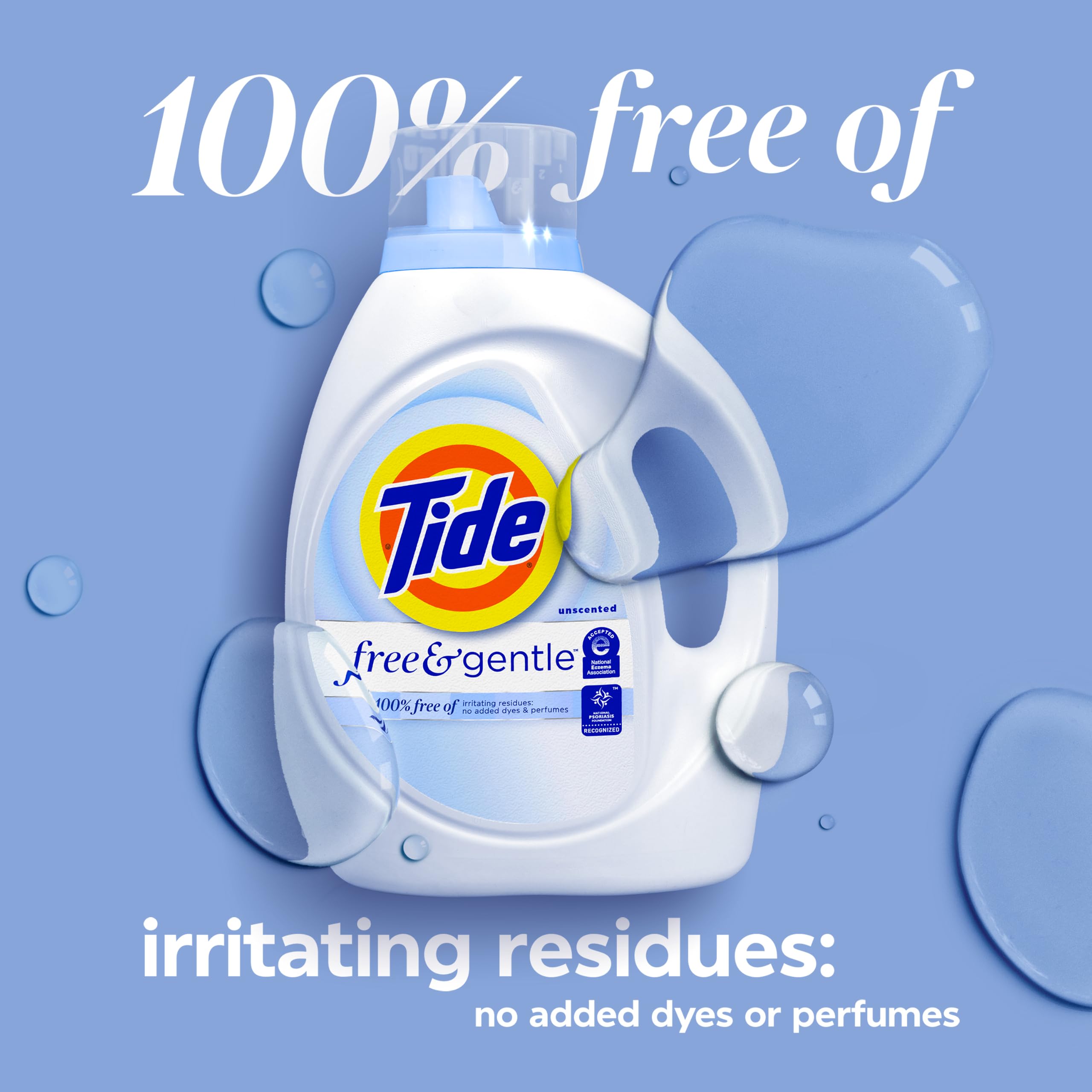 Tide Free & Gentle Liquid Laundry Detergent, Tide Laundry Detergent, Clean Laundry Detergent, 100 Loads, 3.9L 🍁 All In One Marketplace Canada