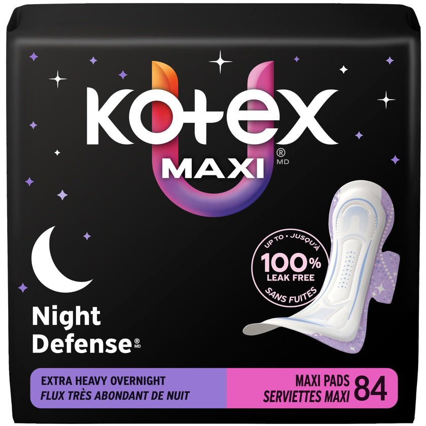 Kotex Overnight Maxi Pads with Wings, Extra Heavy Absorbency, 84 Count 🍁 All In One Marketplace Canada