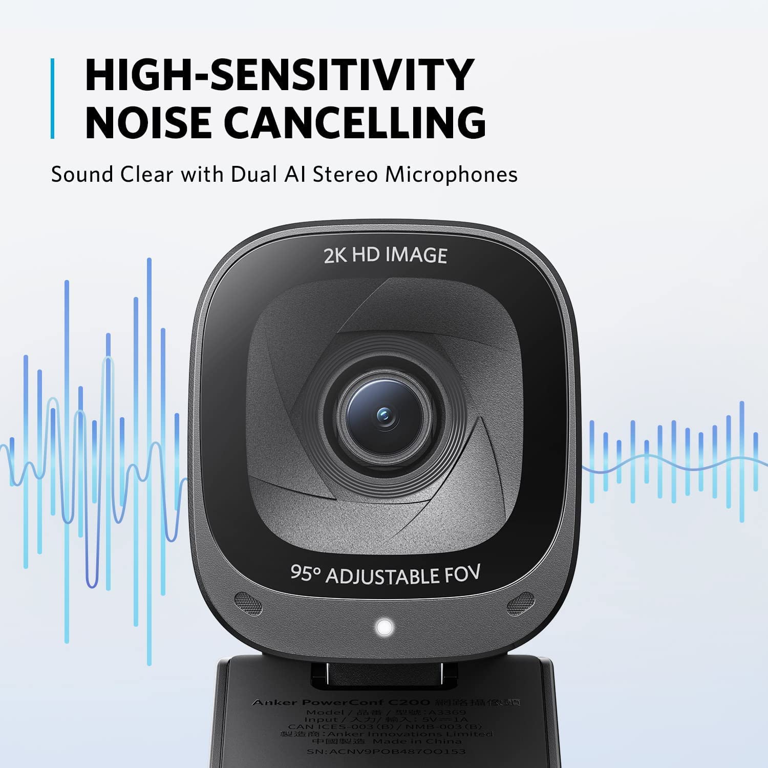 Anker PowerConf C200 2K Webcam for PC, Webcam for Laptop, Computer Camera, with AI-Noise Canceling Microphones, Stereo Mics, Adjustable Field of View, Low-Light Correction, Built-in Privacy Cover 🍁 All In One Marketplace Canada