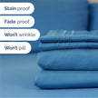 Queen Size 4 Piece Sheet Set - Comfy Breathable & Cooling Sheets - Hotel Luxury Bed Sheets for Women & Men - Deep Pockets, Easy-Fit, Soft & Wrinkle Free Sheets - Denim Blue Oeko-Tex Bed Sheet Set 🍁 All In One Marketplace Canada