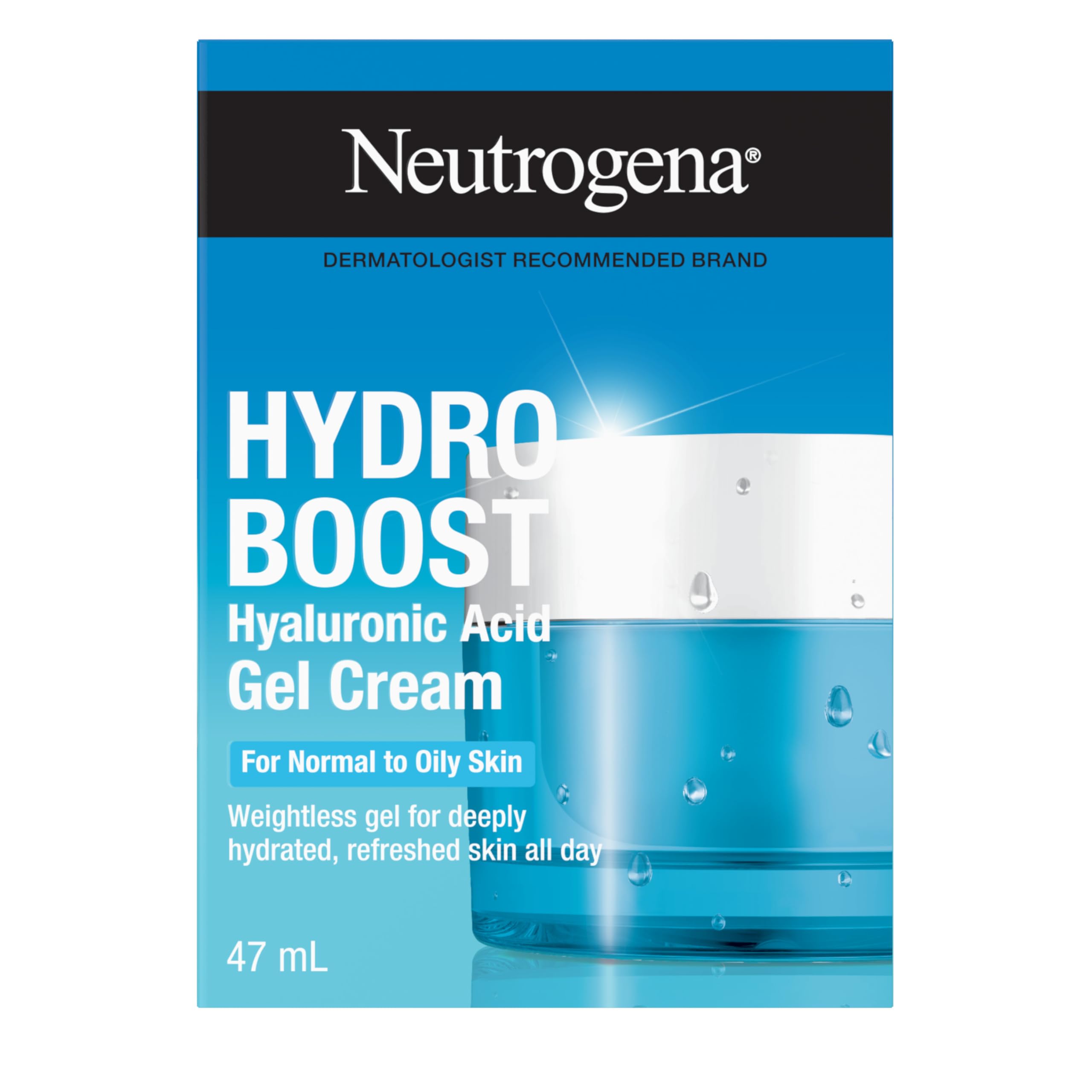 Neutrogena Hydro Boost Gel Cream Face Moisturizer - Oil-Free Facial Cream with Hyaluronic Acid for Dry Skin - Lightweight, Non-Comedogenic Daily Hydrating Formula, 47mL 🍁 All In One Marketplace Canada