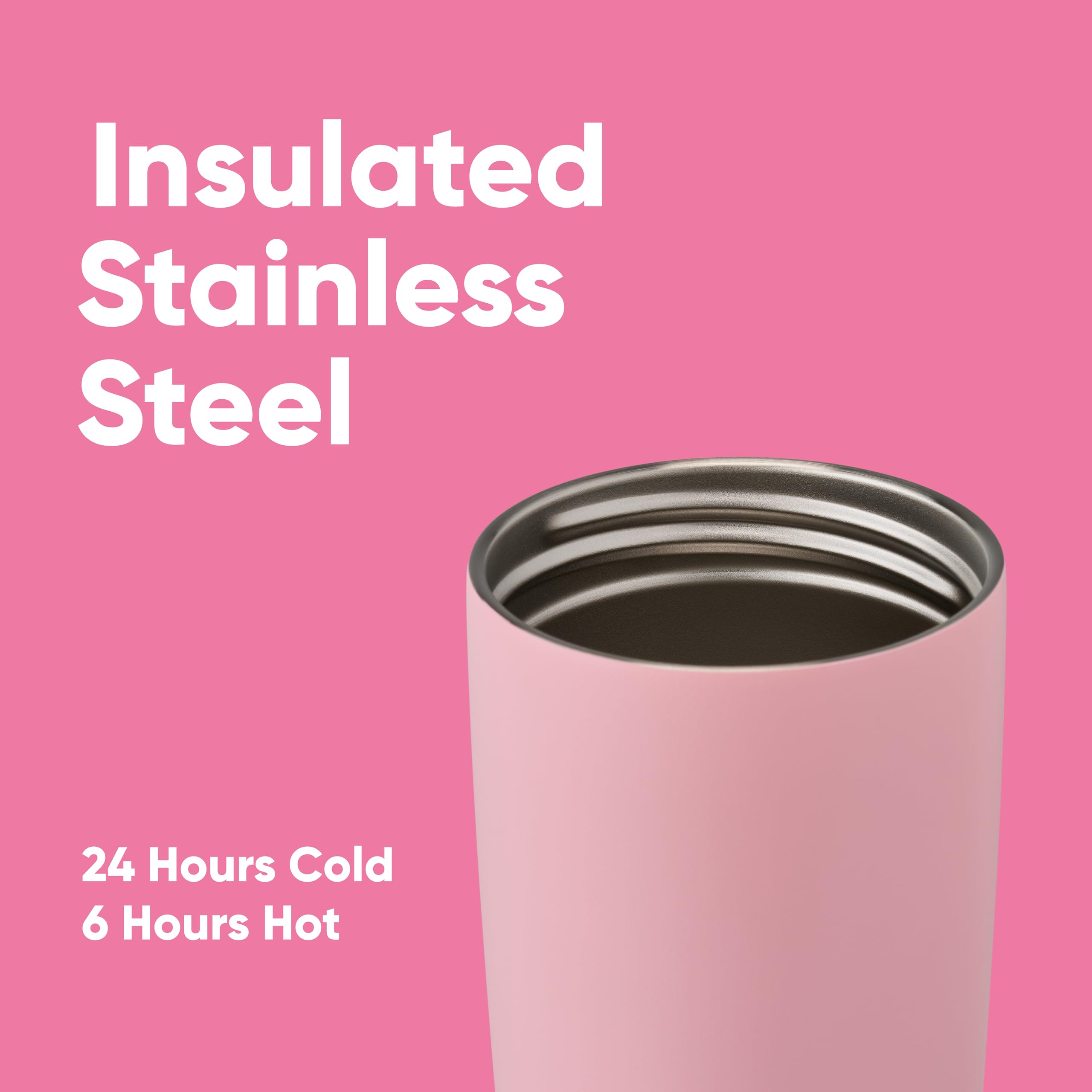 Owala SmoothSip Slider Insulated Stainless Steel Coffee Tumbler, Reusable Iced Coffee Cup, Hot Coffee Travel Mug, BPA Free 20 oz, Pucker Up 🍁 All In One Marketplace Canada
