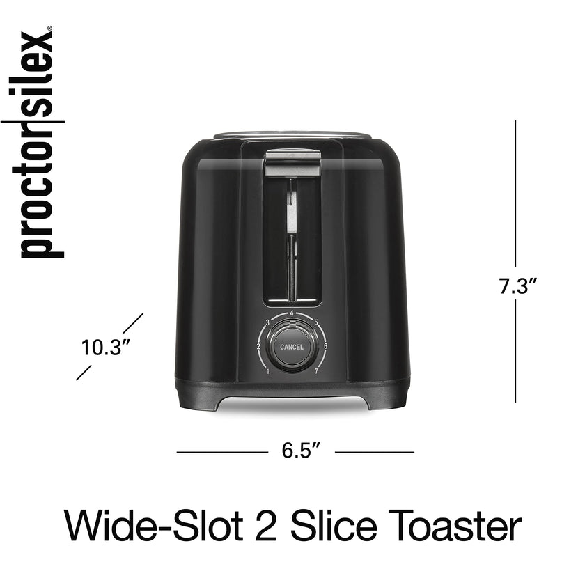 Proctor Silex 2-Slice Extra-Wide Slot Toaster with Cool Wall, Shade Selector, Toast Boost, Auto Shut-Off and Cancel Button, Black, 22215G 🍁 All In One Marketplace Canada