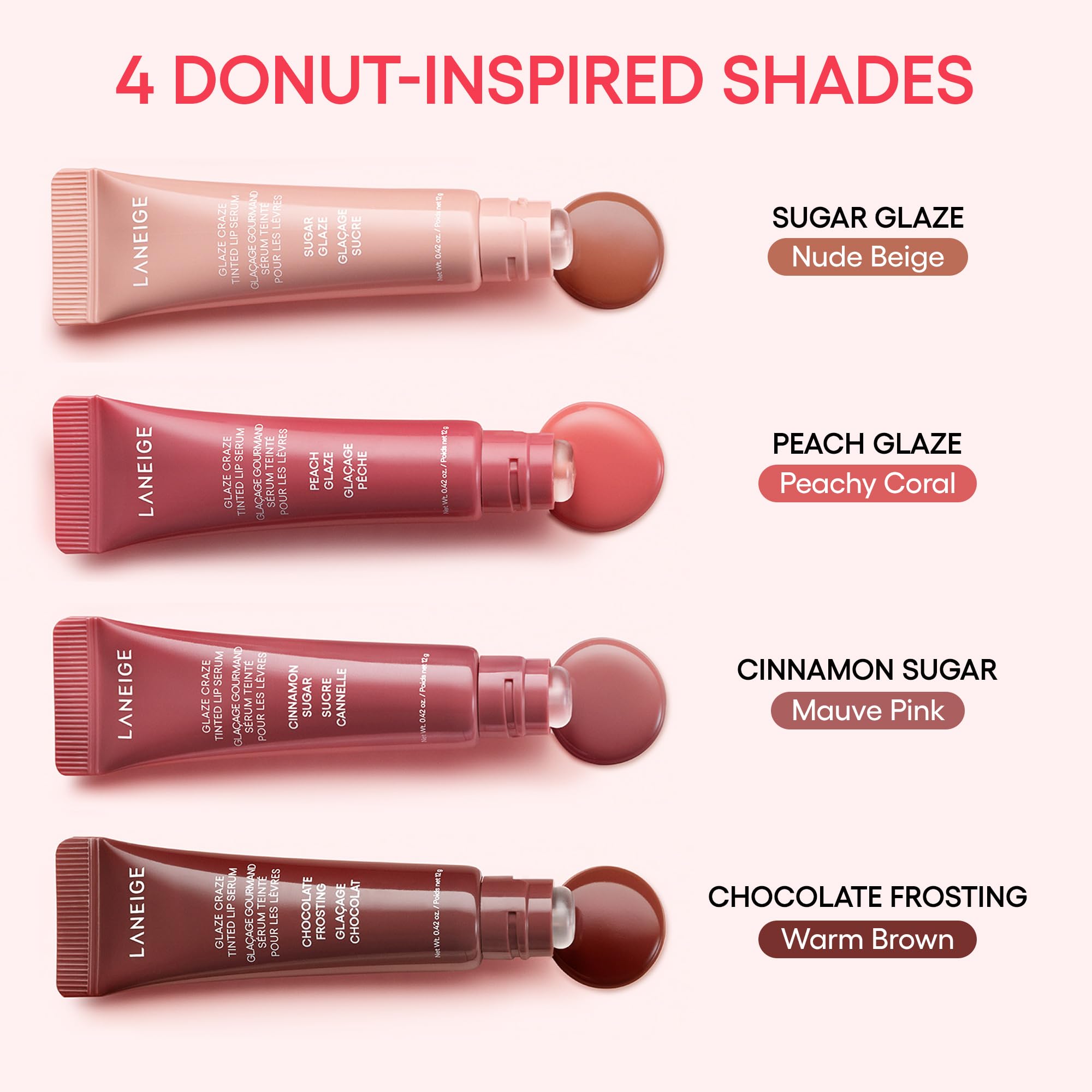 LANEIGE Glaze Craze Tinted Hydrating Lip Serum, for Glossy, Nourished Lips with Plumping Polypeptides, Chocolate Frosting 🍁 All In One Marketplace Canada