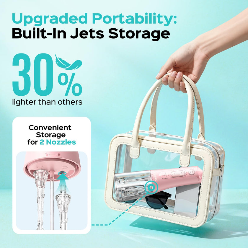COSLUS C51 Portable Water Teeth Flosser: 3 Modes & 6 Pressure Settings for Whole Family Various Cleaning Need, Jet Mode for Beginner-Friendly, Compact for Travel, 300ml Tank, IPX7 Waterproof, Pink 🍁 All In One Marketplace Canada