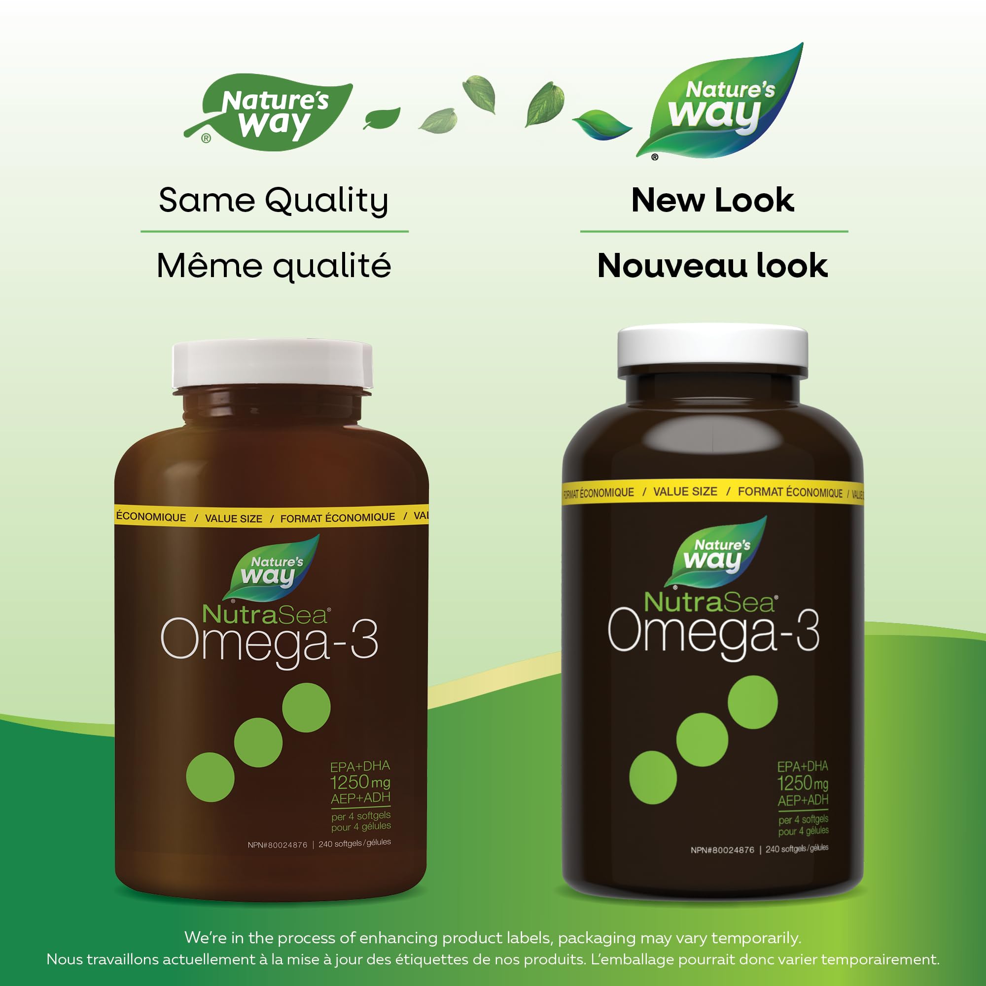 Nature's Way NutraSea Omega 3 Softgels Supplement with Fish Oil – Zesty Lemon Flavour – Heart & Brain Support for Kids Ages 6+ and Adults – EPA & DHA, 240 Softgels, Value Size 🍁 All In One Marketplace Canada
