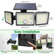 Solar Motion Sensor Light Outdoor, 2500LM 286 LED Solar Outdoor Lights with Power Display & Mode Indicators - 6500K Adjustable 3-Head Flood Light, IP65 Waterproof for Garden, Garage, Yard - 2 Pack 🍁 All In One Marketplace Canada