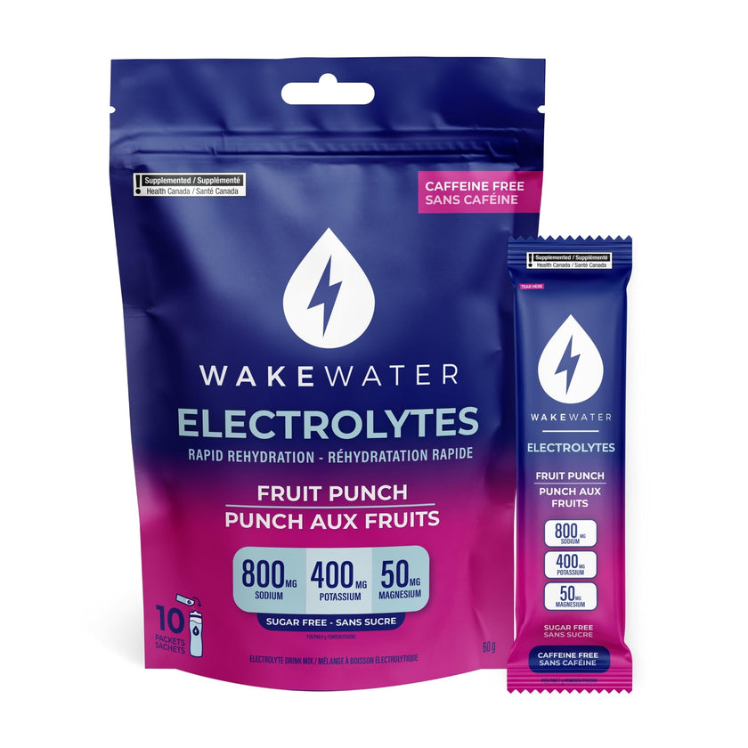 Wake Water Sugar Free Electrolyte Packets, Hydration Powder, Keto & Paleo Friendly Electrolyte Drink Mix, Fasting Hydration Packs, Travel Essentials, Pack of 10 (6g Each) (6 g (Pack of 10), Fruit Punch) 🍁 All In One Marketplace Canada