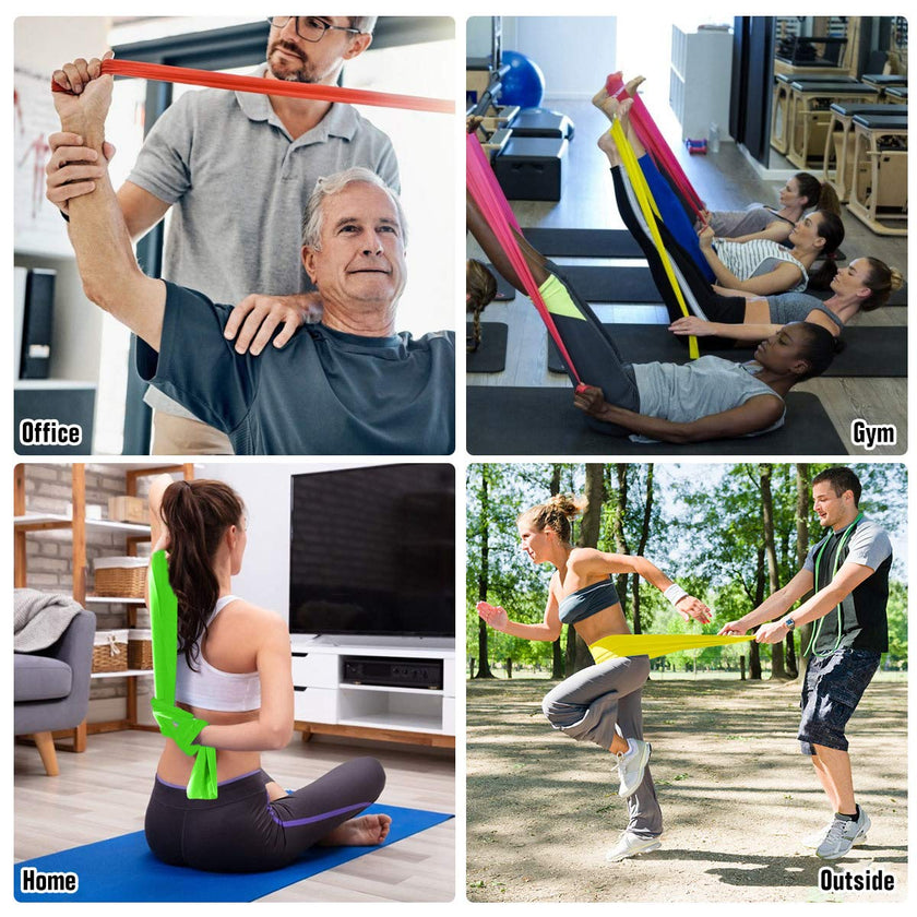 HAIBEI Resistance Bands Elastic Exercise Bands 3 Pack Physical Therapy Tension Band Recovery Band Workout Strength Training Bands for Women, Yoga, Arms,Upper Body and Shoulders (Red Yellow Green) 🍁 All In One Marketplace Canada