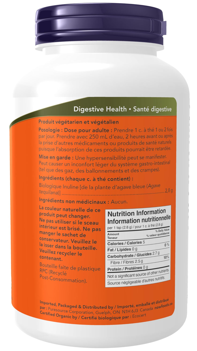 NOW Supplements, Inulin Prebiotic Pure Powder, Certified Organic, Non-GMO Project Verified, Intestinal Support, 8-Ounce 🍁 All In One Marketplace Canada