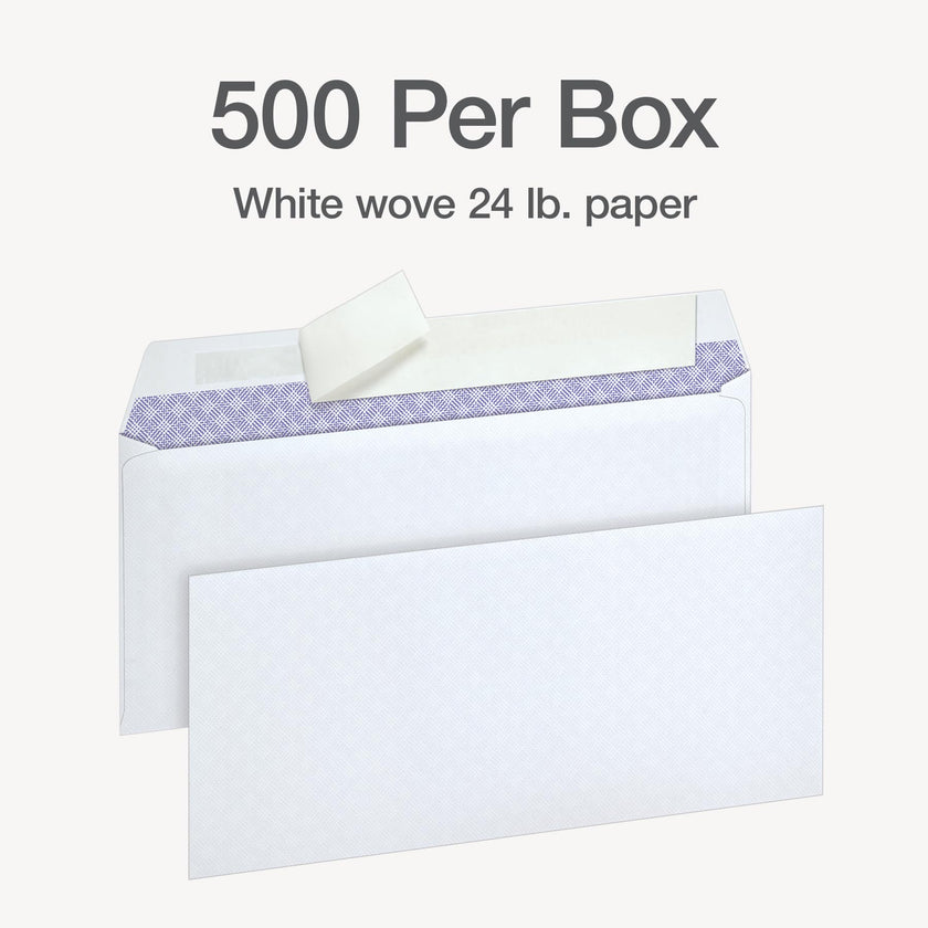 Oxford Envelopes, #10 Business Size, Security Tint, Peel & Seal Closure, 24 lb White Paper, Privacy Protection for Checks & Invoices, 500-Pack for Office or Home Mailing 🍁 All In One Marketplace Canada