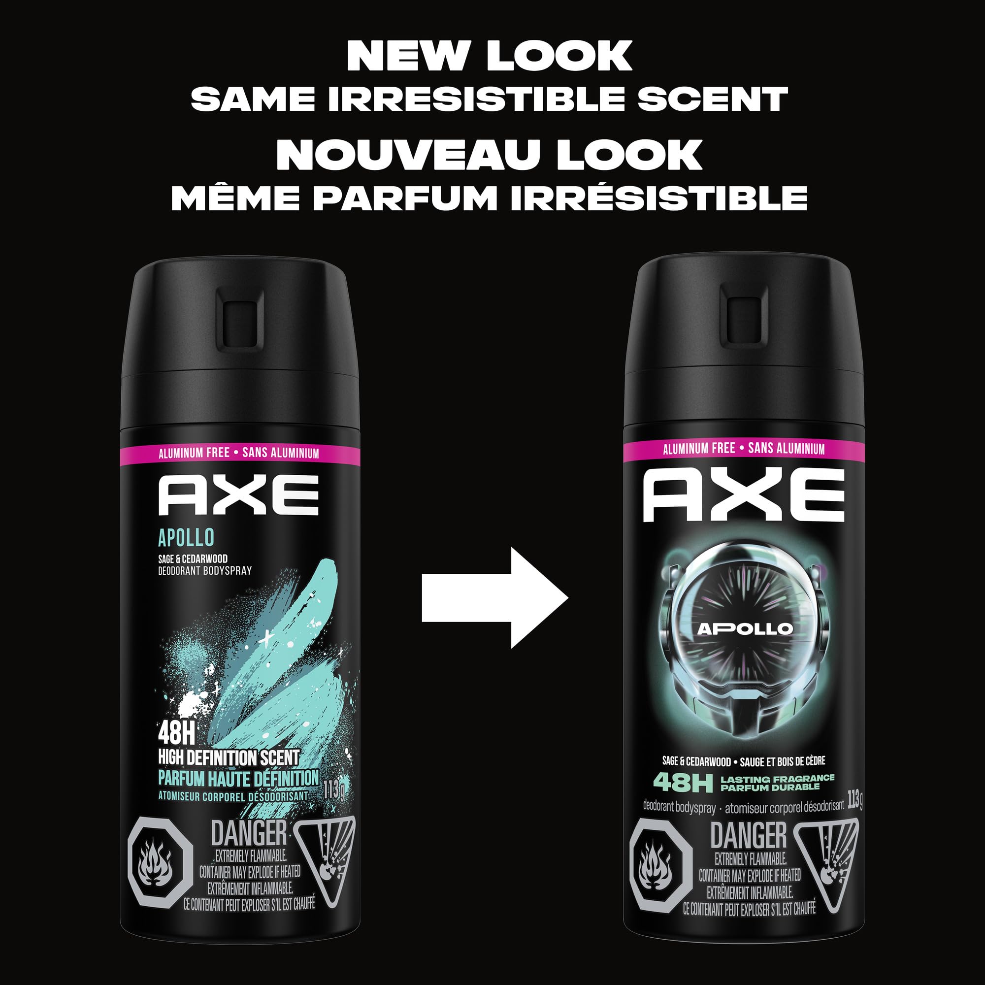 AXE Apollo Deodorant Body Spray, for long-lasting odour protection, Sage & Cedarwood, Aluminum-free Deodorant, 113g (Pack of 4) 🍁 All In One Marketplace Canada