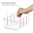 Vtopmart 4 Pack Food Storage Organizer Bins, Clear Plastic Bins for Pantry, Kitchen, Fridge, Cabinet Organization and Storage, 4 Compartment Holder for Packets, Tea, Snacks, Pouches, Spice Packets 🍁 All In One Marketplace Canada