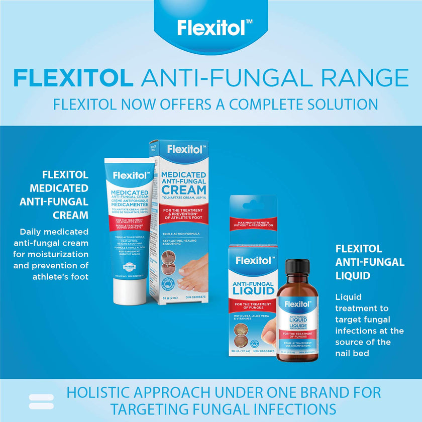Flexitol Medicated Anti-Fungal Cream for Athlete's Foot - Best OTC Treatment for Foot Fungus & Fungal Infections, Effective Anti-Fungal Cream for Feet (56g) 🍁 All In One Marketplace Canada