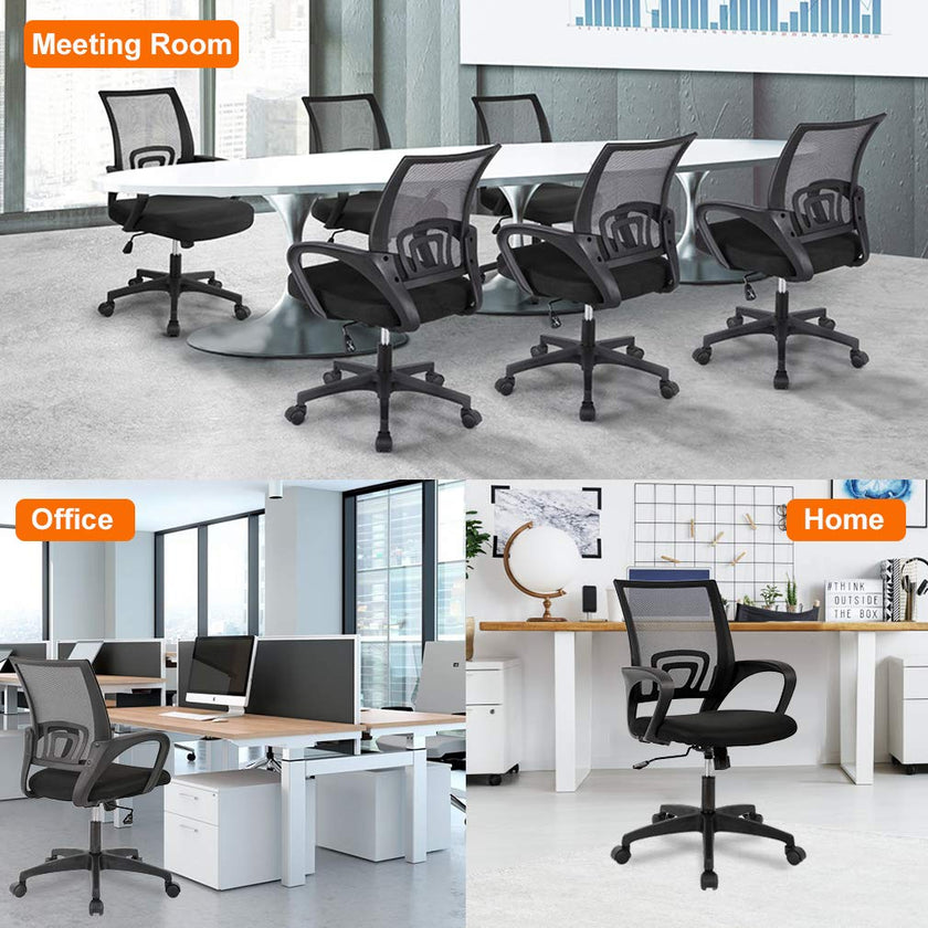 BestOffice Home Office Chair Ergonomic Desk Chair Mesh Computer Chair with Lumbar Support Armrest Executive Rolling Swivel Adjustable Mid Back Task Chair for Women Adults, Black (Black) 🍁 All In One Marketplace Canada
