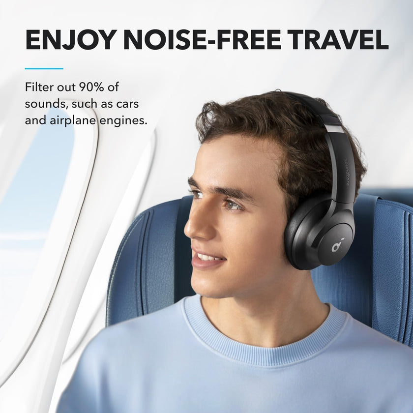 soundcore by Anker Q20i Hybrid Active Noise Cancelling Headphones, Wireless Over-Ear Bluetooth, 40H Long ANC Playtime, Hi-Res Audio, Big Bass, Customize via an App, Transparency Mode, Ideal for Travel 🍁 All In One Marketplace Canada