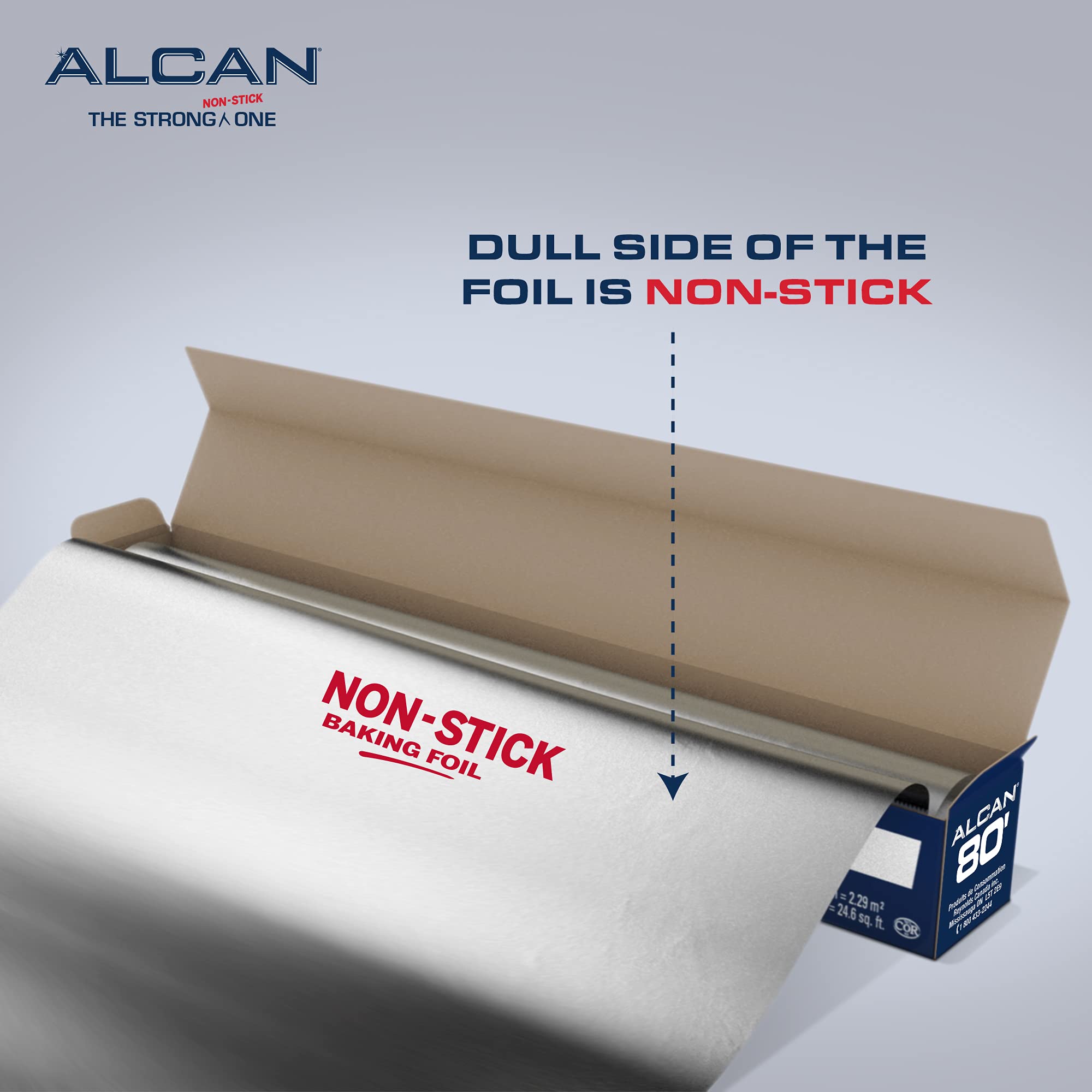 ALCAN Aluminum Foil Non-Stick Baking, 12 Inches x 80 Feet 2-count (Pack of 2), Silver 🍁 All In One Marketplace Canada