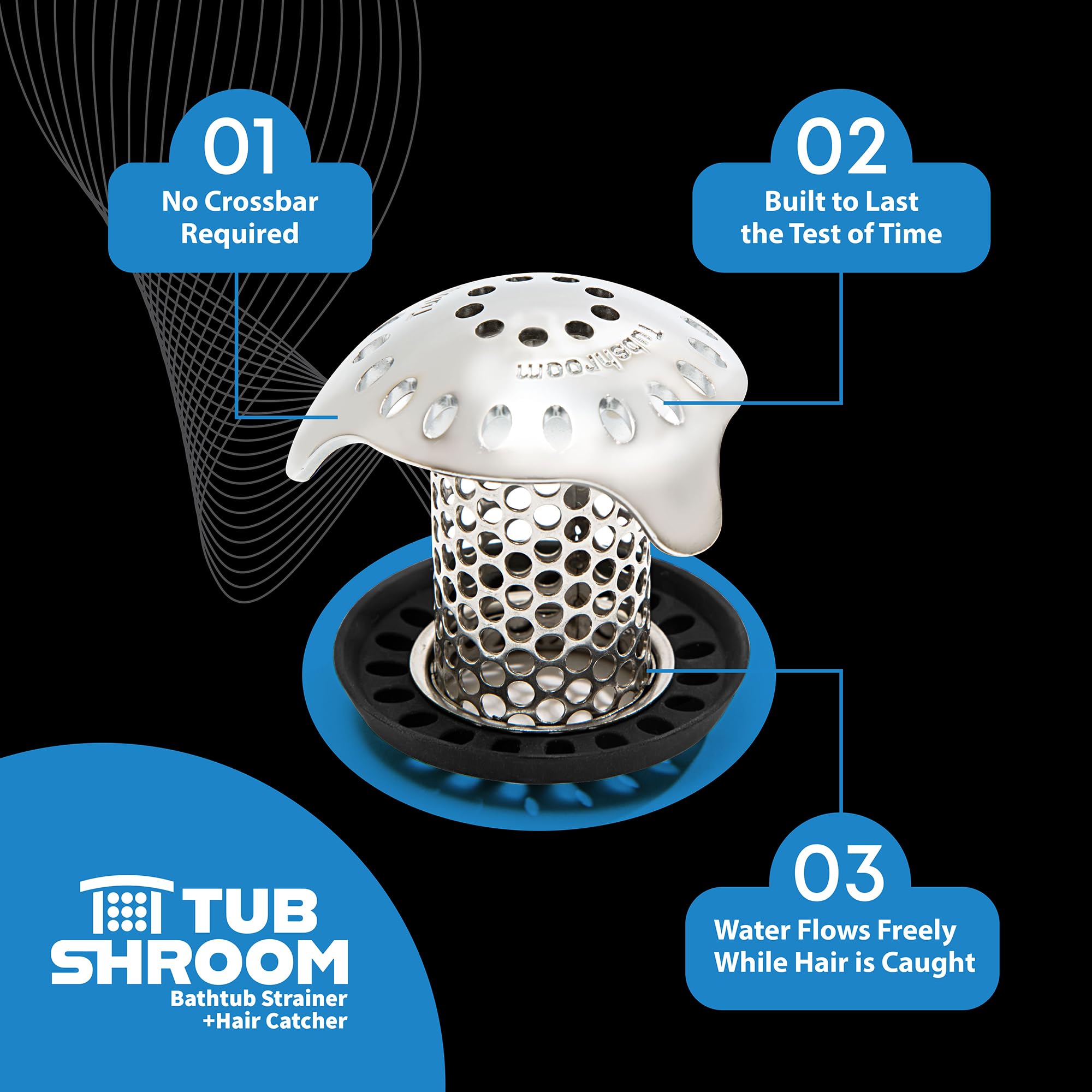 TubShroom Ultra Revolutionary Bath Tub Drain Protector Hair Catcher/Strainer/Snare Stainless Steel, 1-Pack, Silver 🍁 All In One Marketplace Canada