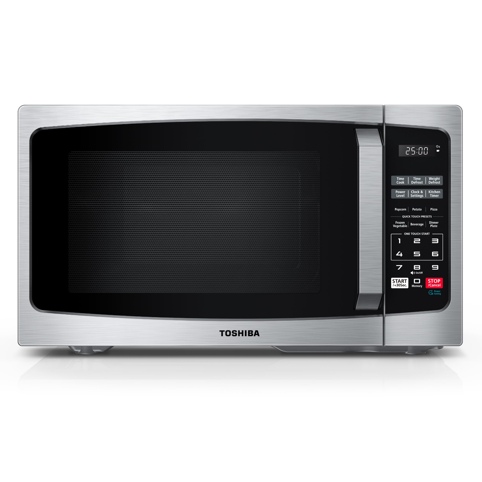 TOSHIBA ML-EM25P(SS)/CA Microwave Oven with Sound On/Off ECO Mode and LED Lighting, 0.9 Cu Ft/900W, Stainless Steel 🍁 All In One Marketplace Canada