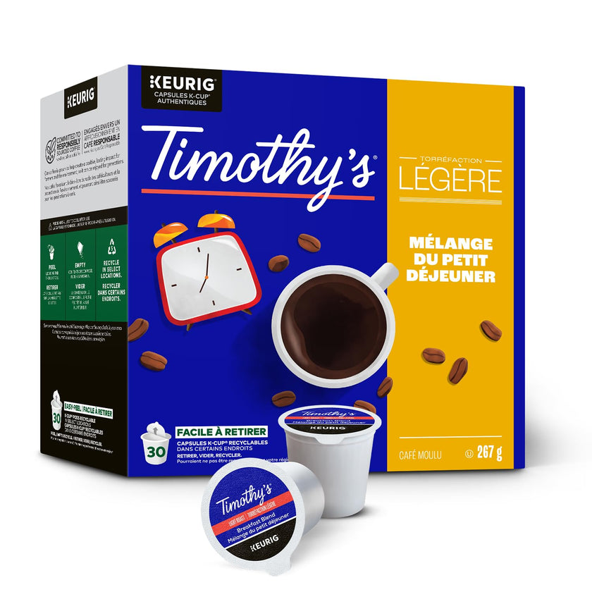 Timothy`s Breakfast Blend Single Serve Keurig K-Cup Pods for Keurig Brewers, 30 Count 🍁 All In One Marketplace Canada