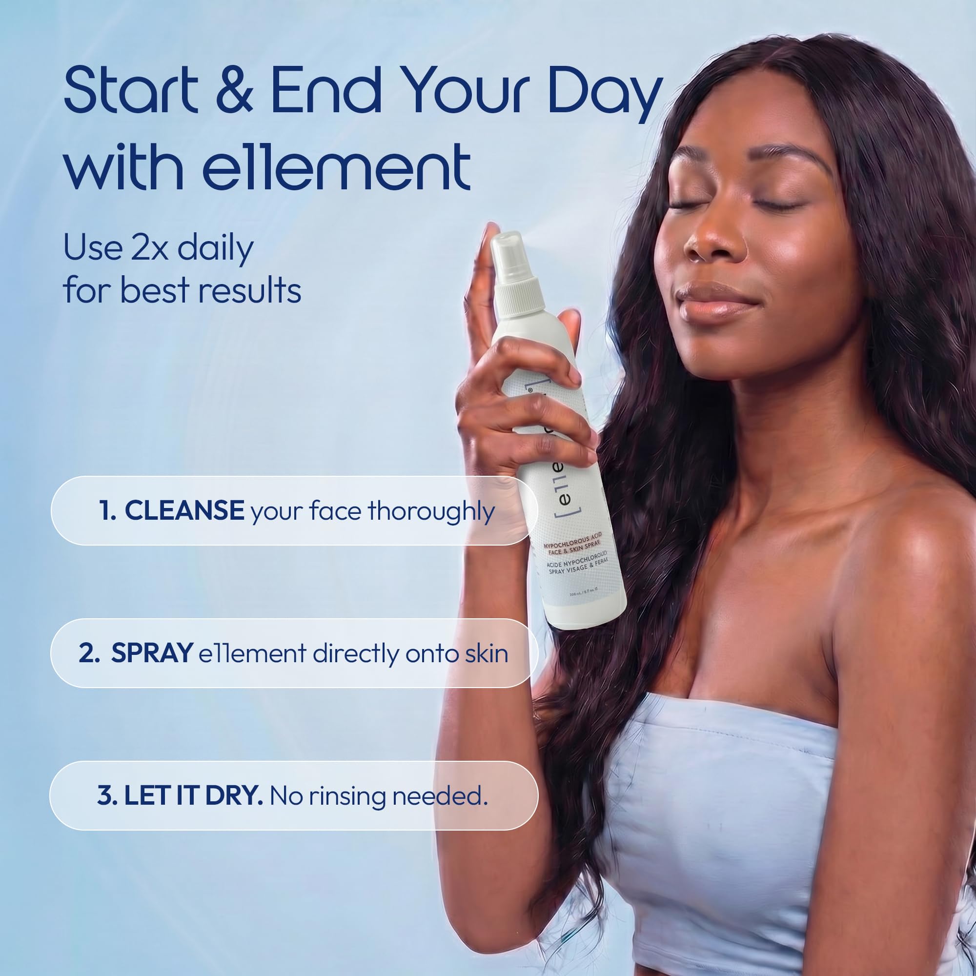 Hypochlorous Acid Spray – Acne Prone Skin – Dry Face – Eczema Prone Skin - Tattoo Aftercare – Piercing Aftercare – Saline Toner – Facial Cleanser – Eye Lash Cleanser - All Natural Face and Skin Spray – Safe for All Skin Types – Hypoallergenic – Cruelty Fr