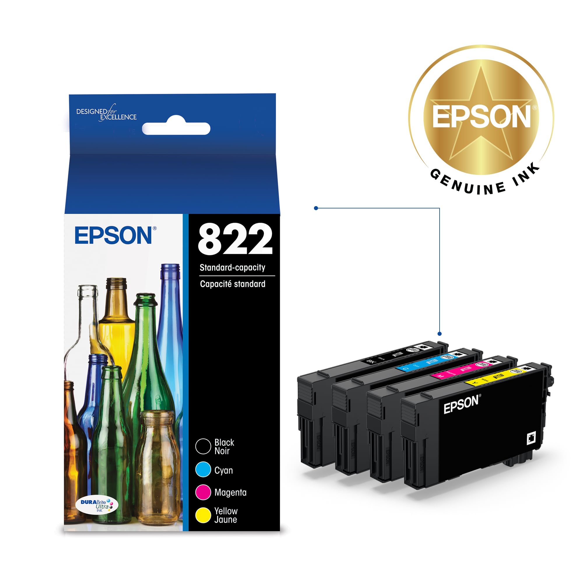 Epson 822 Genuine Ink Cartridge Black and Color Combo Pack T822120-BCS 🍁 All In One Marketplace Canada