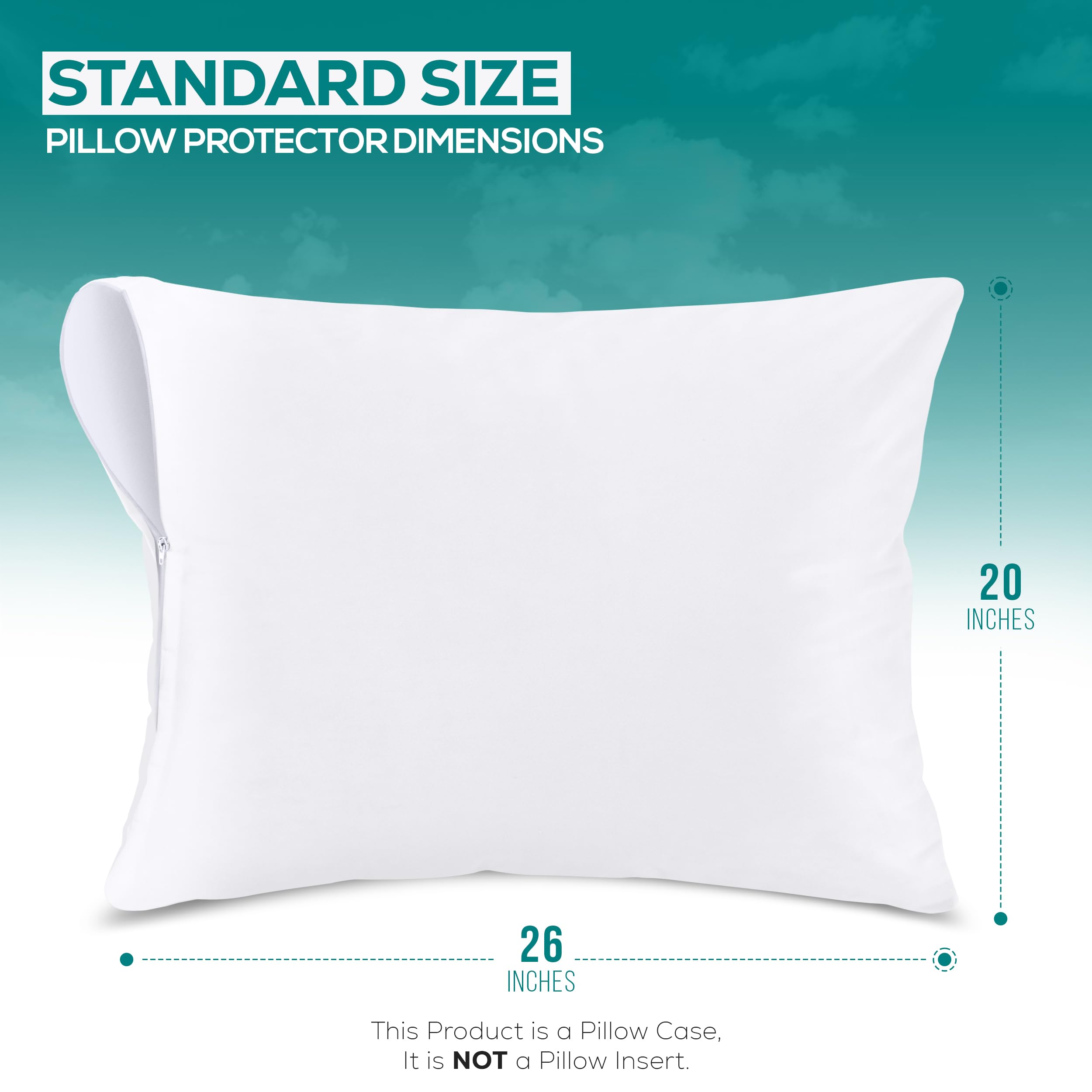Utopia Bedding Set of 4 Waterproof Pillow Protectors with Zipper Standard Size (White), Ultra Soft Pillow Covers, Bed Bug and Dust Mite Proof Pillow Encasements, Moisture Wicking Pillow Cases 🍁 All In One Marketplace Canada