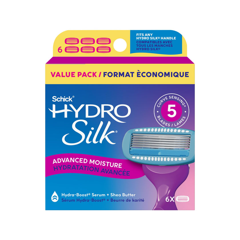 Schick Hydro Silk Moisture Hydration Razors for Women | Replacement Refills for any Hydro Silk Handles | 5-Blade Refill | 6 Count Razor Refills 🍁 All In One Marketplace Canada