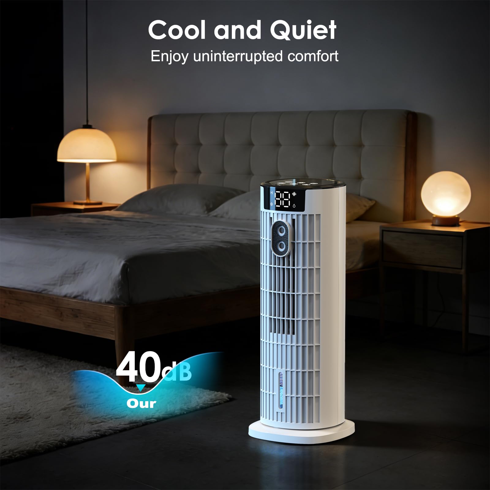 Portable Air Conditioner,1000ML Tower Fan with Remote,4-IN-1 Evaporative Air Cooler with 3 Wind Speeds&Turbo Mode,2 Mist,10H Timer,90° Oscillation Portable AC for Home,Office 🍁 All In One Marketplace Canada