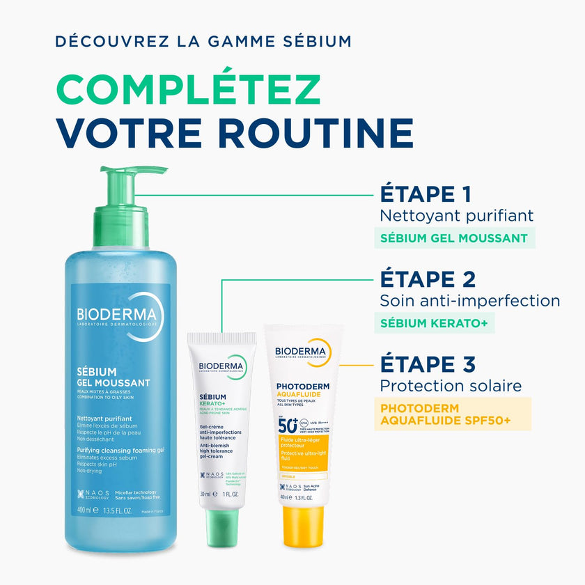 Bioderma Sébium Foaming Gel Gentle Face Cleanser Pump, Makeup Removing Cleanser, Skin Purifying Face Wash for Combination to Oily Skin 🍁 All In One Marketplace Canada