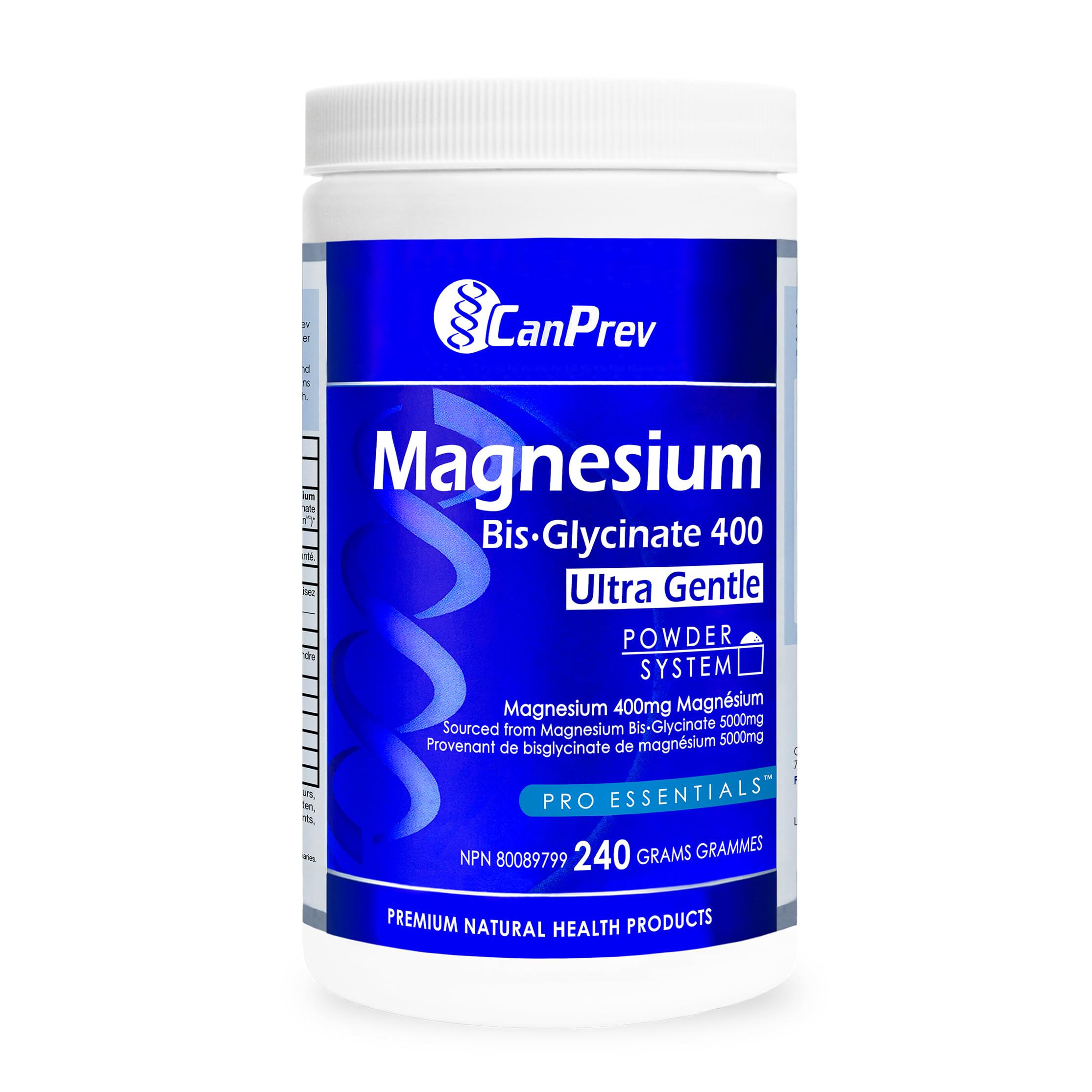 CanPrev Magnesium Bisglycinate Ultra Gentle 240g Powder 48-Servings - 400mg of Pure Elemental Magnesium Per Scoop - Chelated Complex - Muscle Health, Calm, Relaxation, Bone Health and Cramp Relief 🍁 All In One Marketplace Canada