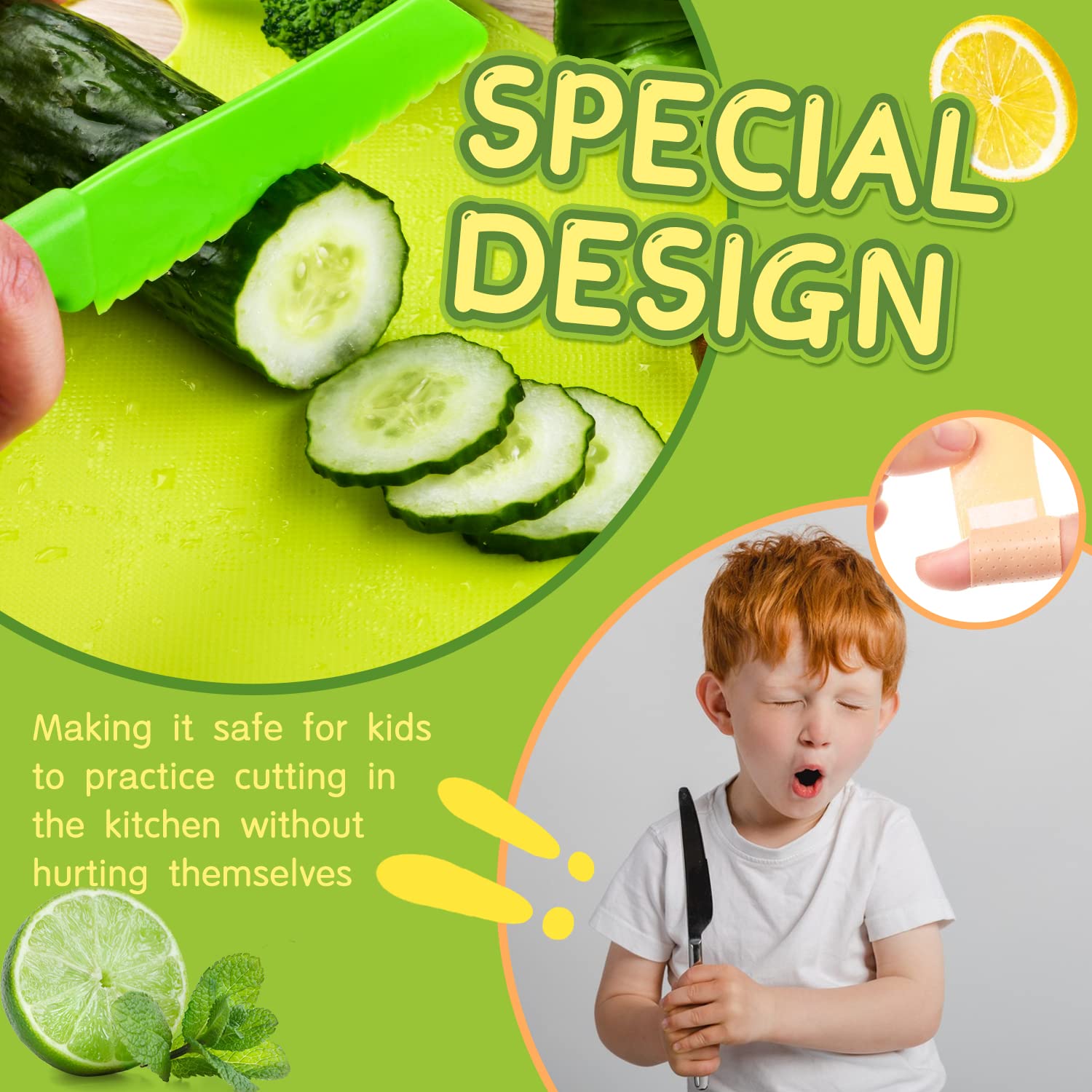 Montessori Kitchen Tools for Toddlers-Kids Cooking Sets Real-Toddler Safe Knives Set (13pcs) 🍁 All In One Marketplace Canada