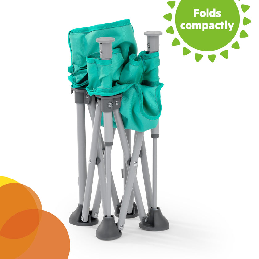 Bright Starts Pop 'N Sit Portable Booster, Indoor/Outdoor Use, Floor Seat with Feeding Tray, Teal, 6 Mos - 3 Yrs 🍁 All In One Marketplace Canada