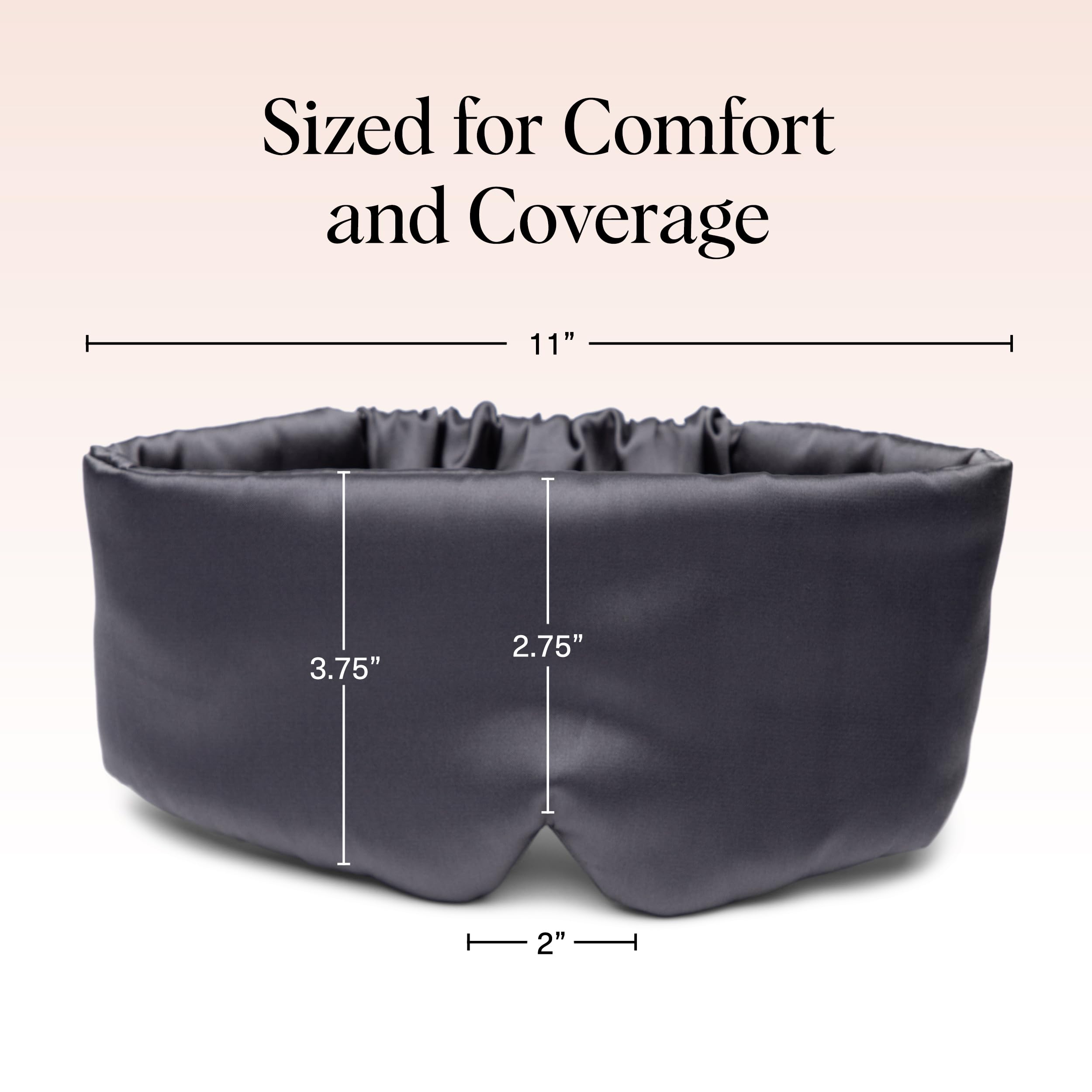 Kitsch Satin Sleep Mask - Eye Masks for Sleep, Softer Than Silk Satin Sleeping Mask Blindfold and Sleep Masks for Women and Men, Eye Care Travel Essentials - Charcoal Black 🍁 All In One Marketplace Canada