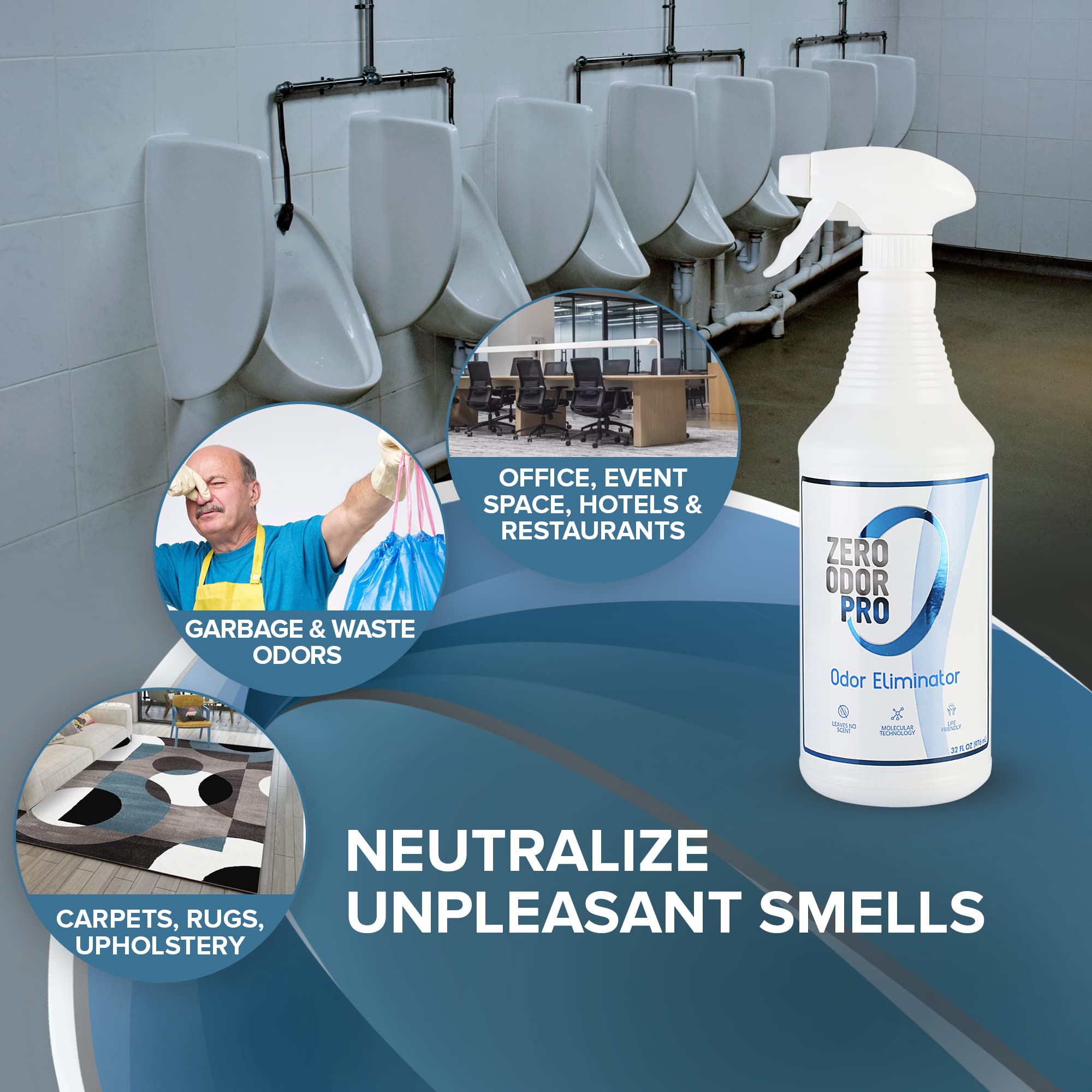 Zero Odor – Professional Odor Eliminator- Eliminate Extreme Air & Surface Odor– Patented Molecular Technology Best for Strong, Persistent Odor- Smell Great Again, 32oz(Over 700 Sprays) 🍁 All In One Marketplace Canada