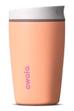 Owala SmoothSip Slider Insulated Stainless Steel Coffee Tumbler, Reusable Iced Coffee Cup, Hot Coffee Travel Mug, BPA Free 12 oz, Peachy Keen 🍁 All In One Marketplace Canada